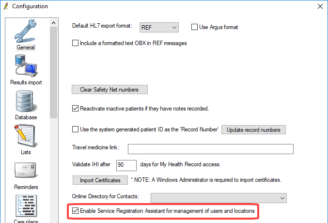 Enable the Service Registration Assistant