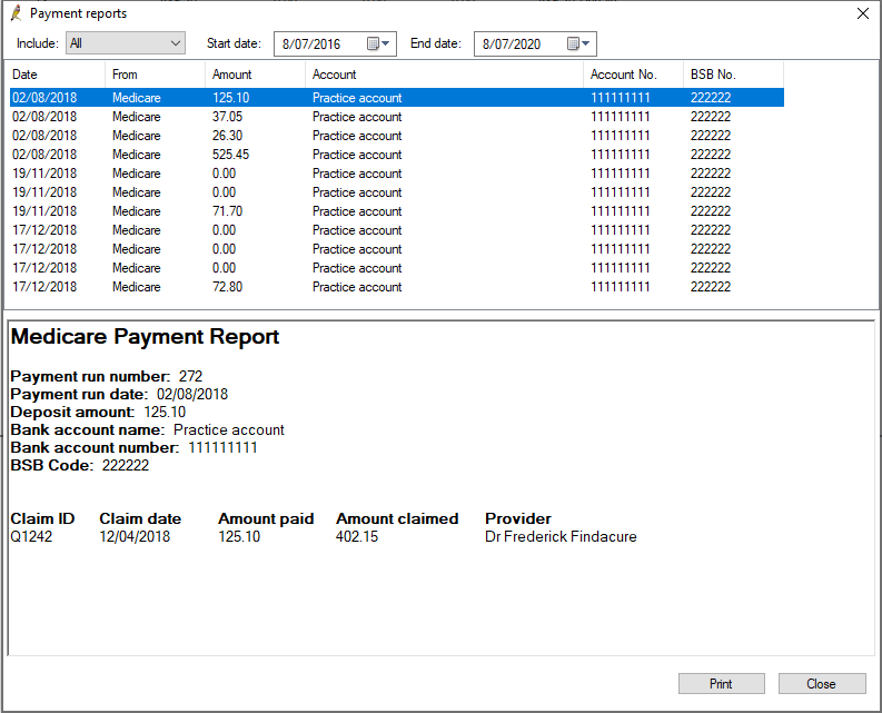 Payment Reports