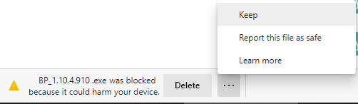 Blocked Program Upgrade File
