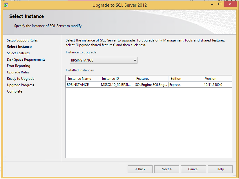 Upgrade to Full SQL Server screen 4