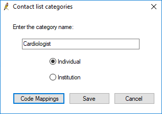 Contact list categories