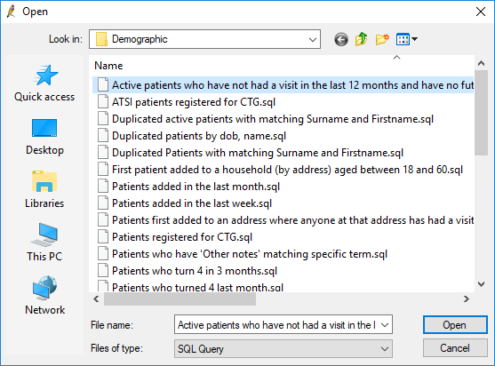 Select the inactive patient query