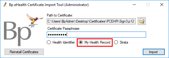 Make sure to select My Health Record