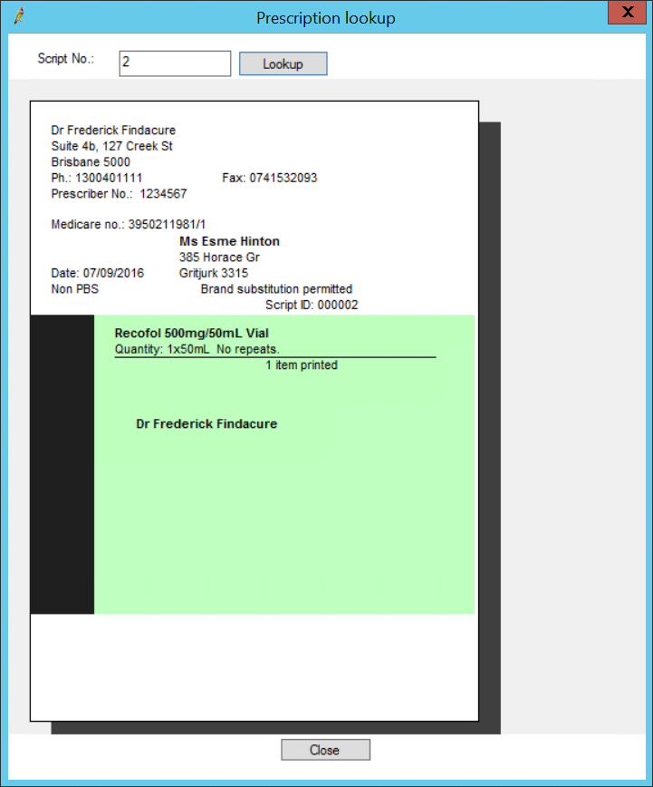 Prescription Lookup