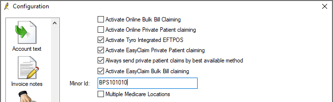 Enable easyclaim for direct bill and private practice