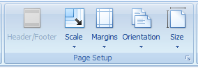 3. Page Setup toolbar