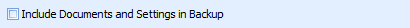 2. Include Documents and Settings in Backup check