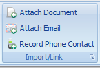 4. Import/Link documents toolbar