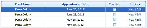 1. Appointment List