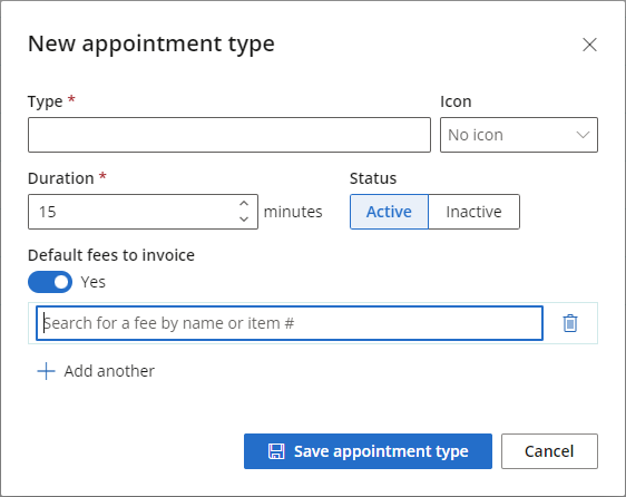 Add a new appointment type.