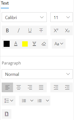 The text editor options in the letter writer.