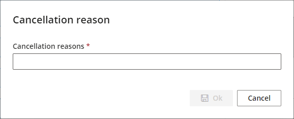 Select a cancellation reason in the cancellation reasons screen.