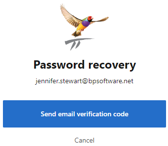 You can send an email verification code from the password recovery screen.