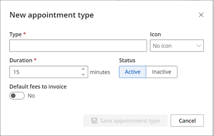 Add a new appointment type.