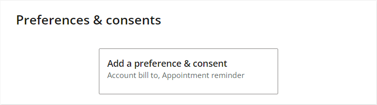 The preferences and consents section of the patient demographic.