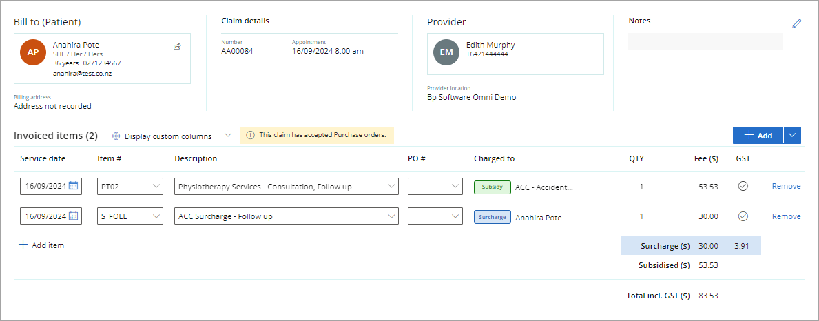 ACC Invoice