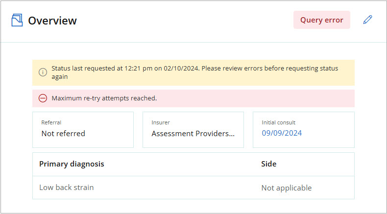 ACC Query Error Overview