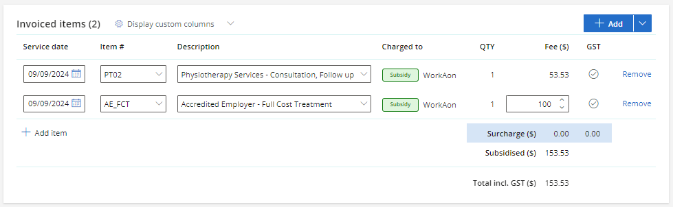 Non-standard fees are billed to subsidiers, private insurers or accredited employers.