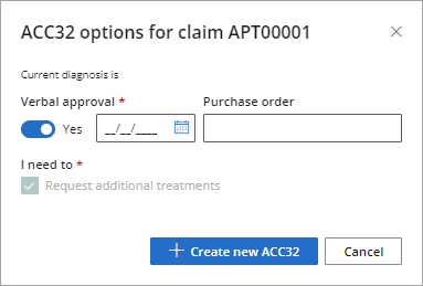 ACC32 verbal approval details.