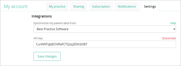 Physitrack Integrations API Key