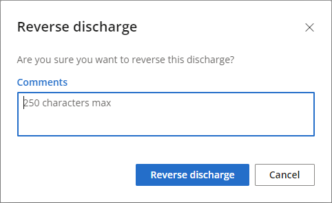 Reverse discharge screen