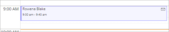 An appointment in the appointment book with the envelope icon in the top right corner.