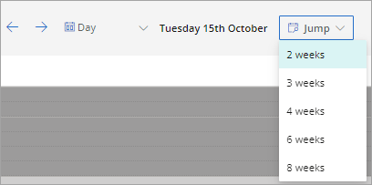 'Jump' button in the Calendar