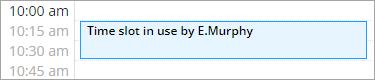 Appointment book time slot in use by another user.