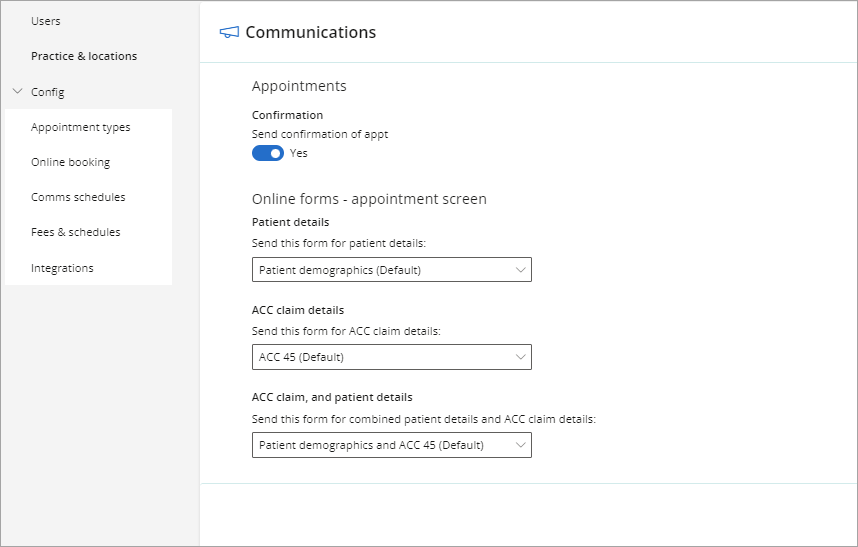 Set communication preferences for your practice.