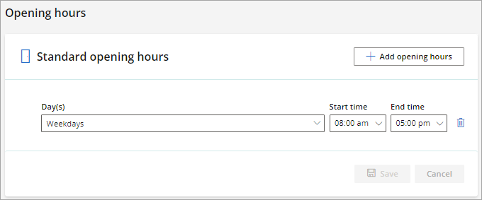 Configure your clinic's opening hours.