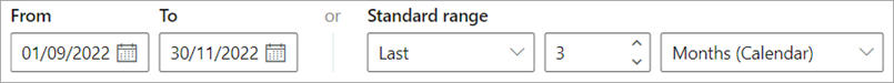 The from and to date range fields, and the standard range date range fields.