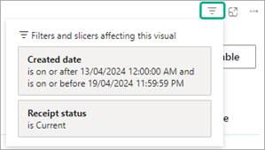 Current filters applied to a report