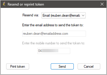 Confirm resend of escript token