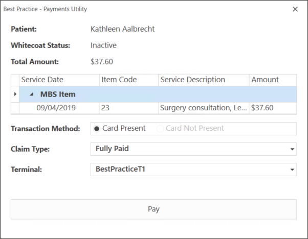 Payment Utility Screen