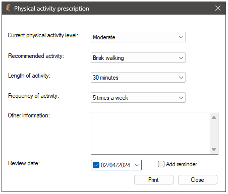 Physical Activity Prescription