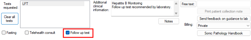 Tick Followup test for tests recommeded as followup