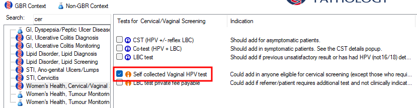 Example of a self-collected CST