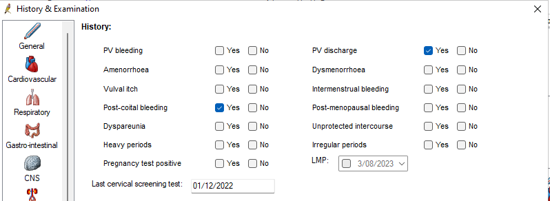 Gynae for History and examination