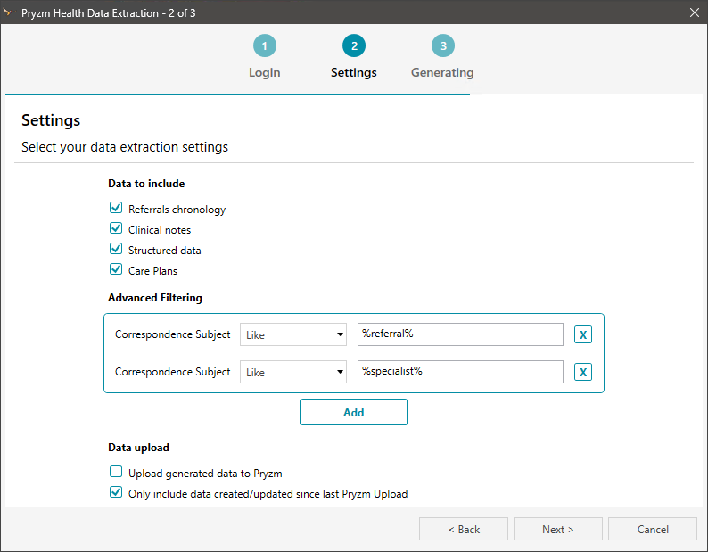 Reporting Tool for Pryzm