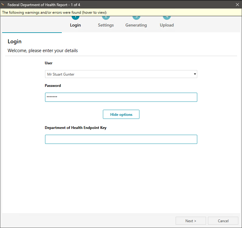 nKPI Report Wizard Login Details