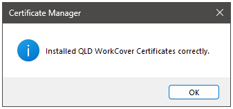 WorkCover certificates installed