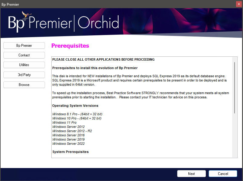 Orchid ISO Install prerequisites