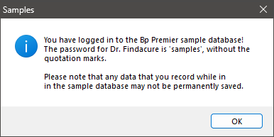 Warning: logging into samples database