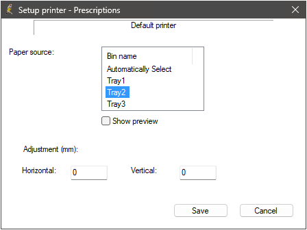 Set up printer example