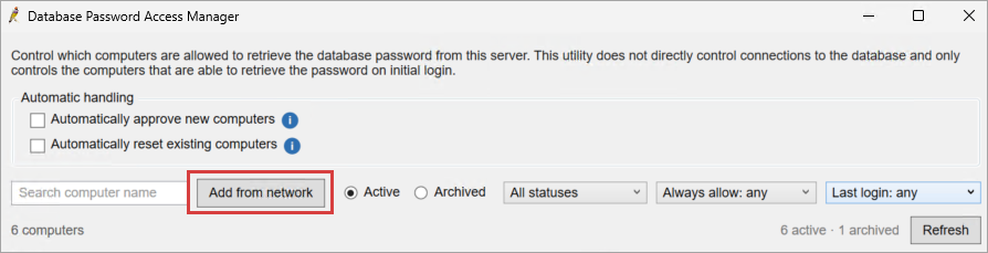 Add from network button