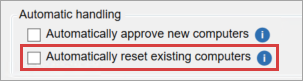 Automatically reset existing computers
