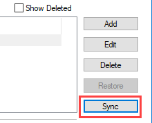Click the Sync button on the locations screen.