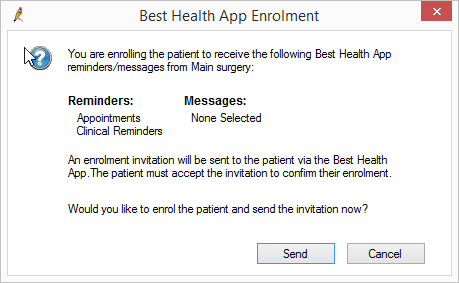 Confirm Best Health App Enrolment