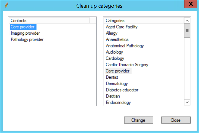 Clean up contact categories