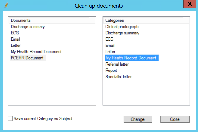 Clean up document categories